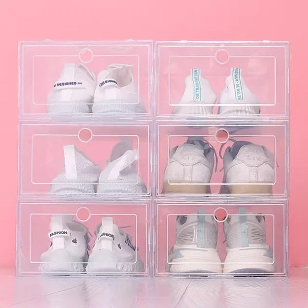 Clear Stackable Shoe Boxes 6-Pack – Shoe Storage Organizer