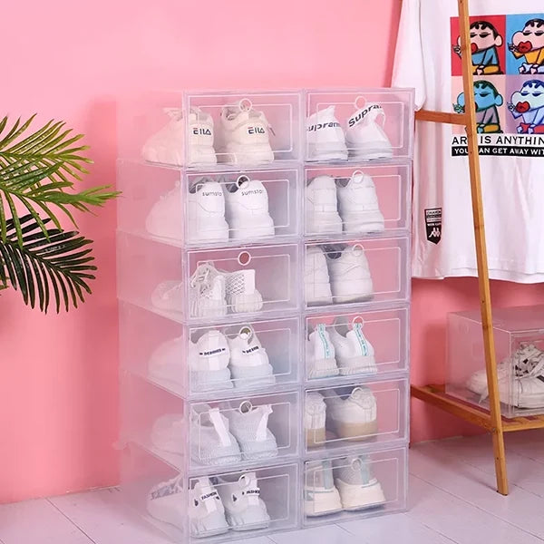 Clear Stackable Shoe Boxes 6-Pack – Shoe Storage Organizer