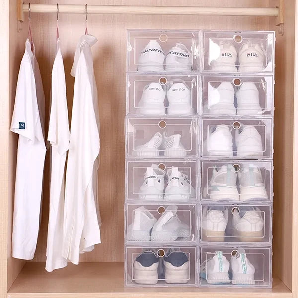 Clear Stackable Shoe Boxes 6-Pack – Shoe Storage Organizer