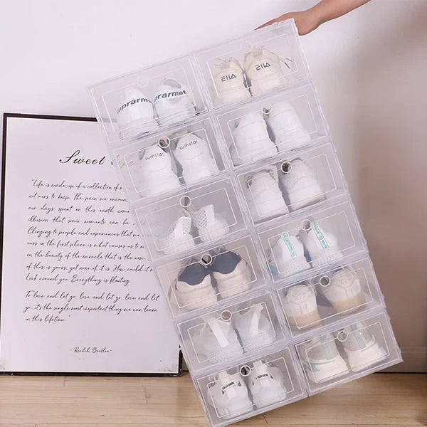 Clear Stackable Shoe Boxes 6-Pack – Shoe Storage Organizer