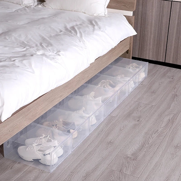 Clear Stackable Shoe Boxes 6-Pack – Shoe Storage Organizer
