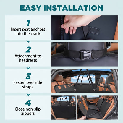 Dog Back Seat Extender for Car – Hard Bottom Waterproof Seat Cover