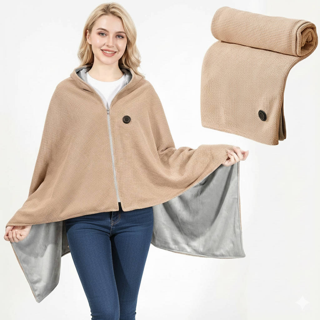 Heated Shawl Wrap – Portable Rechargeable Warm Blanket