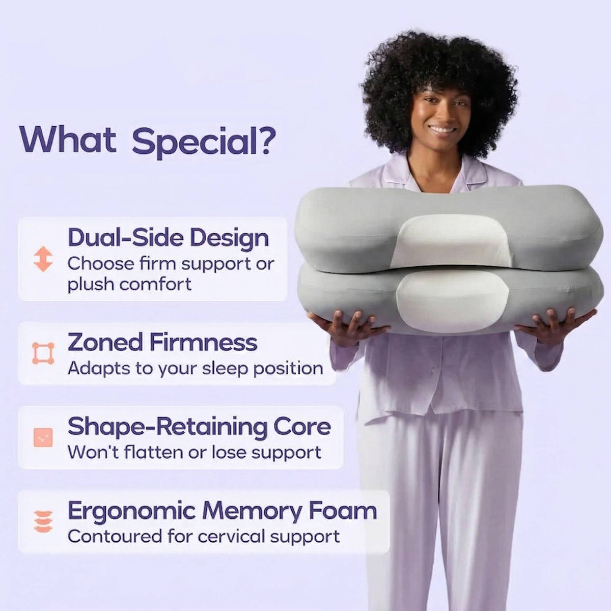 Ergonomic Cervical Neck Pillow – Contour Support Pillow