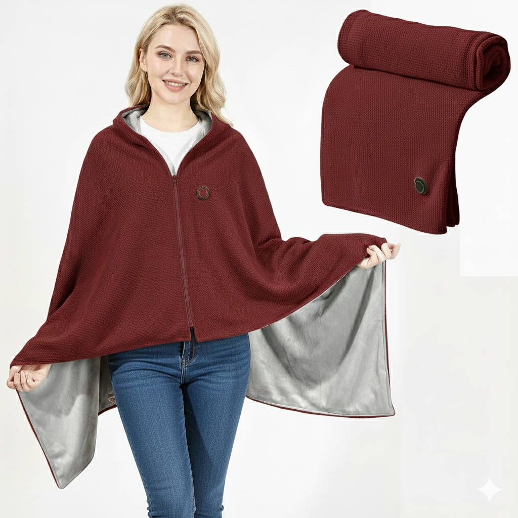 Heated Shawl Wrap – Portable Rechargeable Warm Blanket