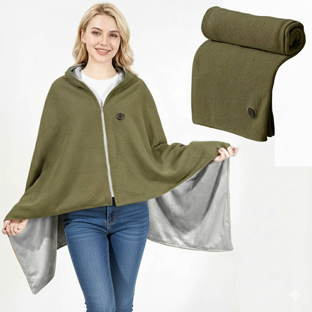 Heated Shawl Wrap – Portable Rechargeable Warm Blanket
