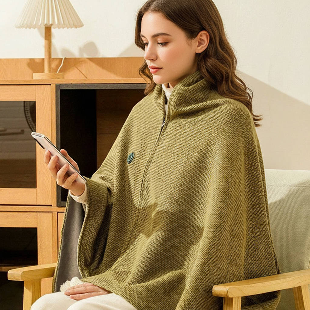 Heated Shawl Wrap – Portable Rechargeable Warm Blanket