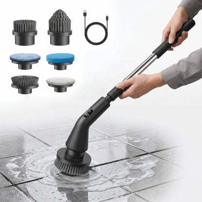Cordless Electric Spin Scrubber with Extendable Long Handle