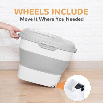 Airtight Dog Food Storage Container with Wheels – Holds 30-35 lbs