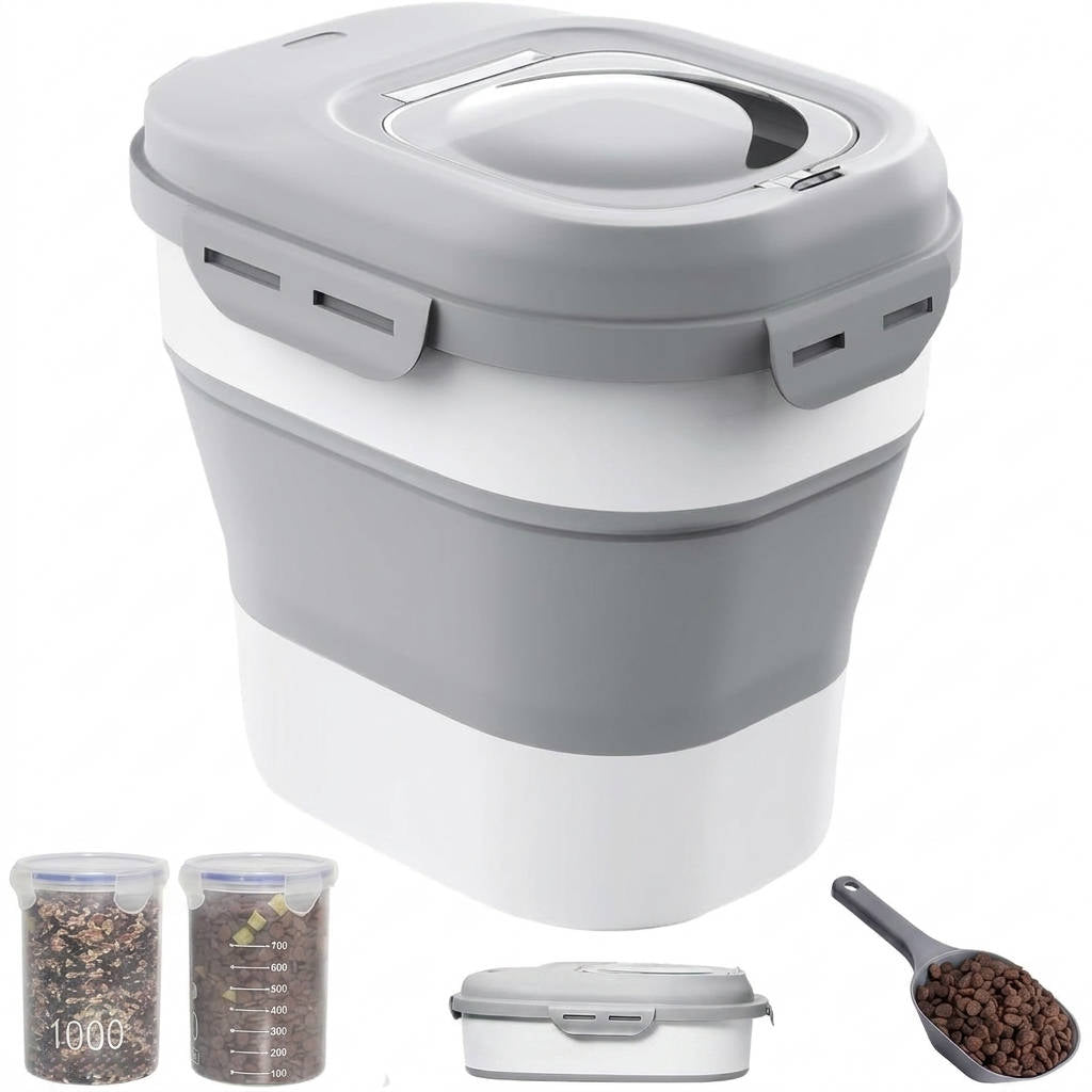 Airtight Dog Food Storage Container with Wheels – Holds 30-35 lbs