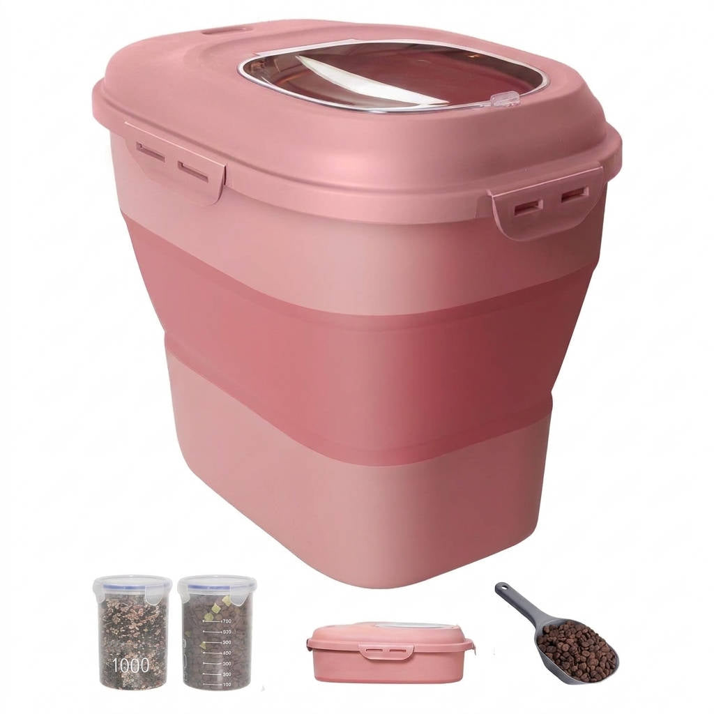 Airtight Dog Food Storage Container with Wheels – Holds 30-35 lbs
