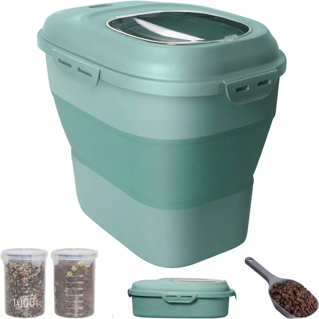 Airtight Dog Food Storage Container with Wheels – Holds 30-35 lbs