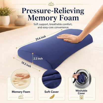 Memory Foam Lumbar Pillow for Sleeping – Lower Back Support Pillow
