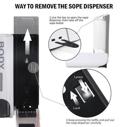 Wall-Mounted Shower Dispenser – 3 Chambers