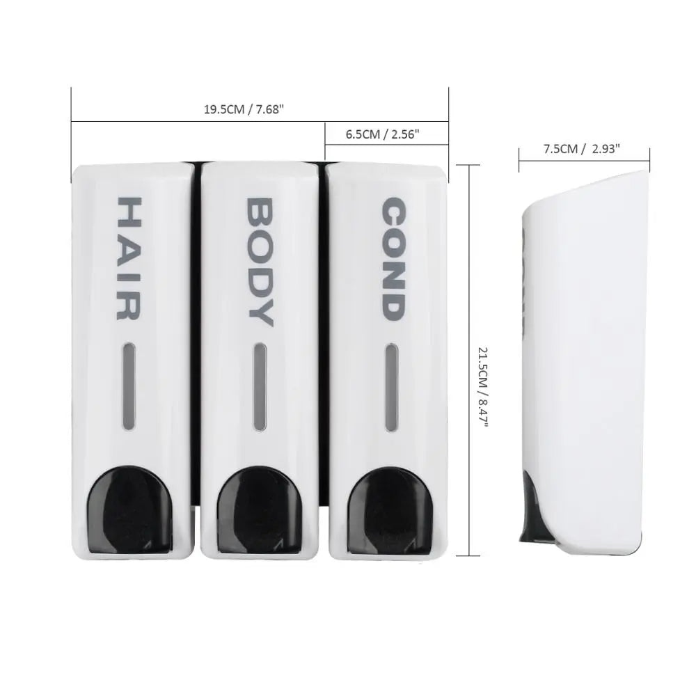 Wall-Mounted Shower Dispenser – 3 Chambers