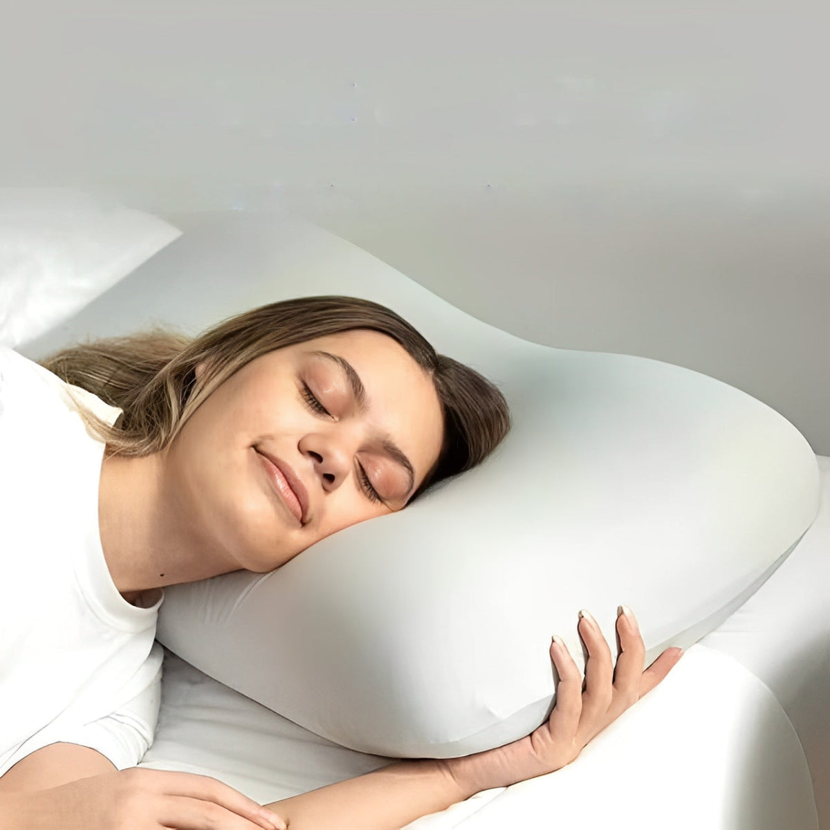 Side Sleeper Travel Pillow – Contoured Memory Foam Sleep Pillow