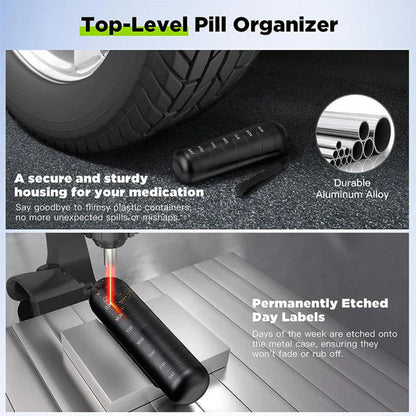 7-Day Pill Organizer for Travel – Aluminum Case