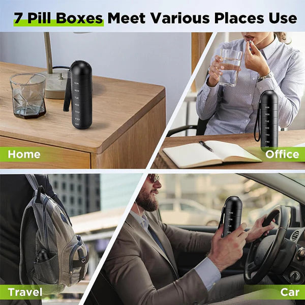 7-Day Pill Organizer for Travel – Aluminum Case