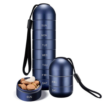 7-Day Pill Organizer for Travel – Aluminum Case