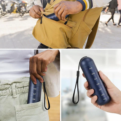 7-Day Pill Organizer for Travel – Aluminum Case