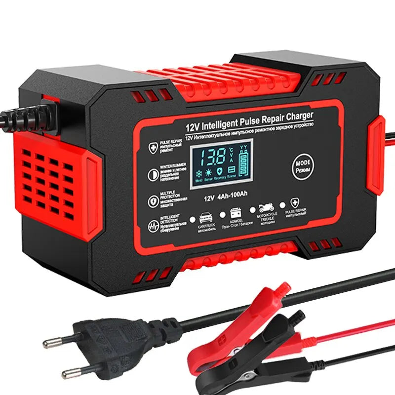 Car Battery Charger 12V with LCD Display – Smart Maintainer