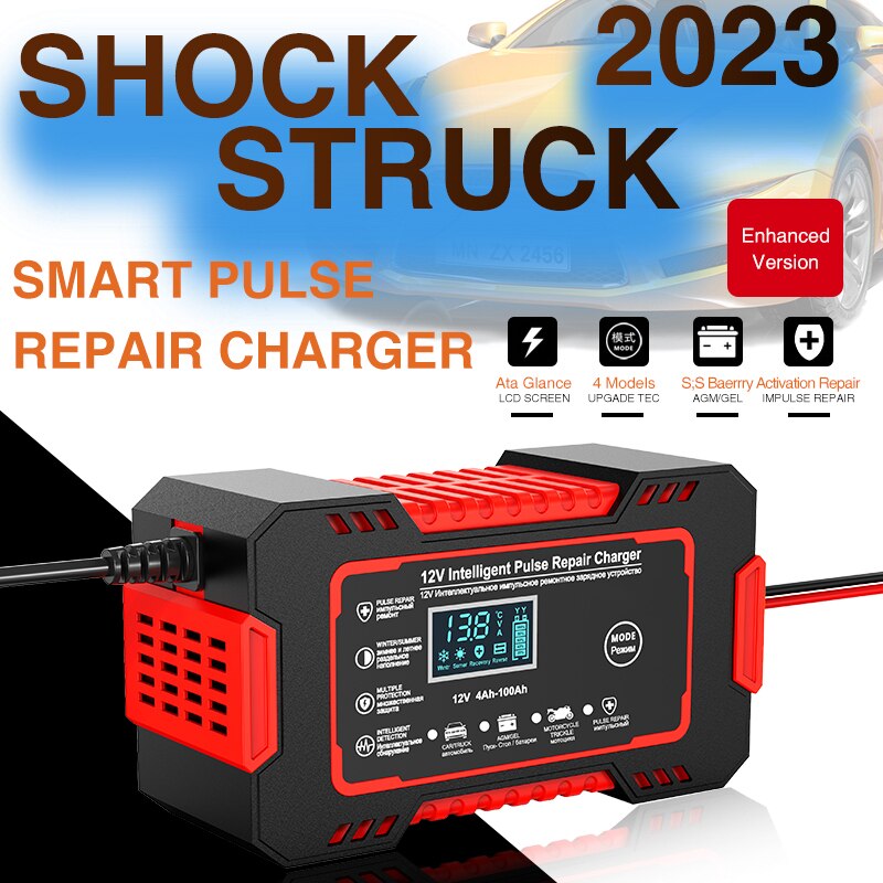 Car Battery Charger 12V with LCD Display – Smart Maintainer