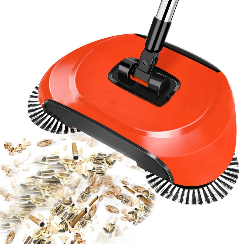 2-in-1 Broom with Rotating Brush Head – Floor Sweeper
