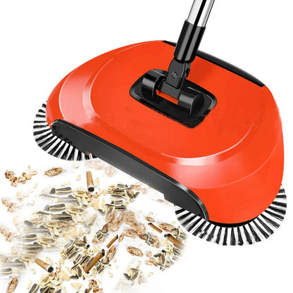 2-in-1 Broom with Rotating Brush Head – Floor Sweeper