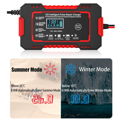 Car Battery Charger 12V with LCD Display – Smart Maintainer