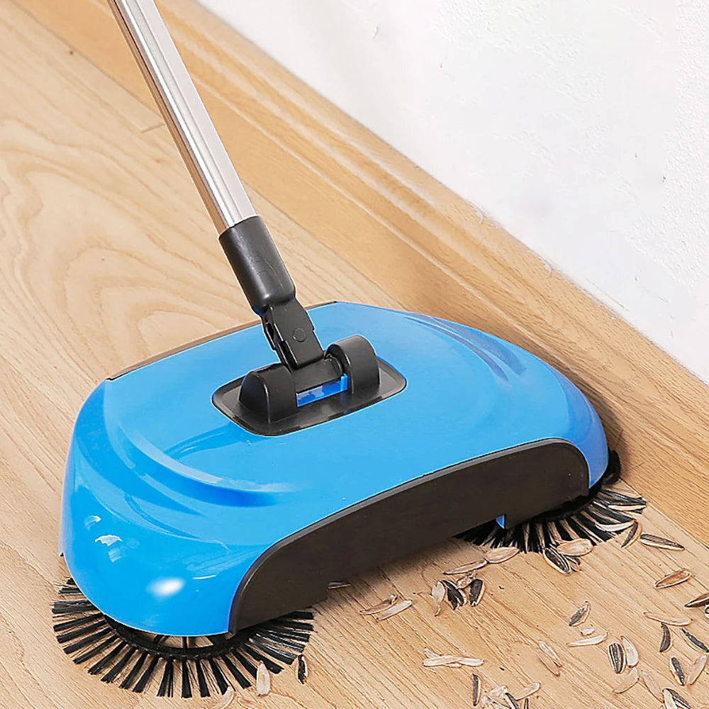 2-in-1 Broom with Rotating Brush Head – Floor Sweeper