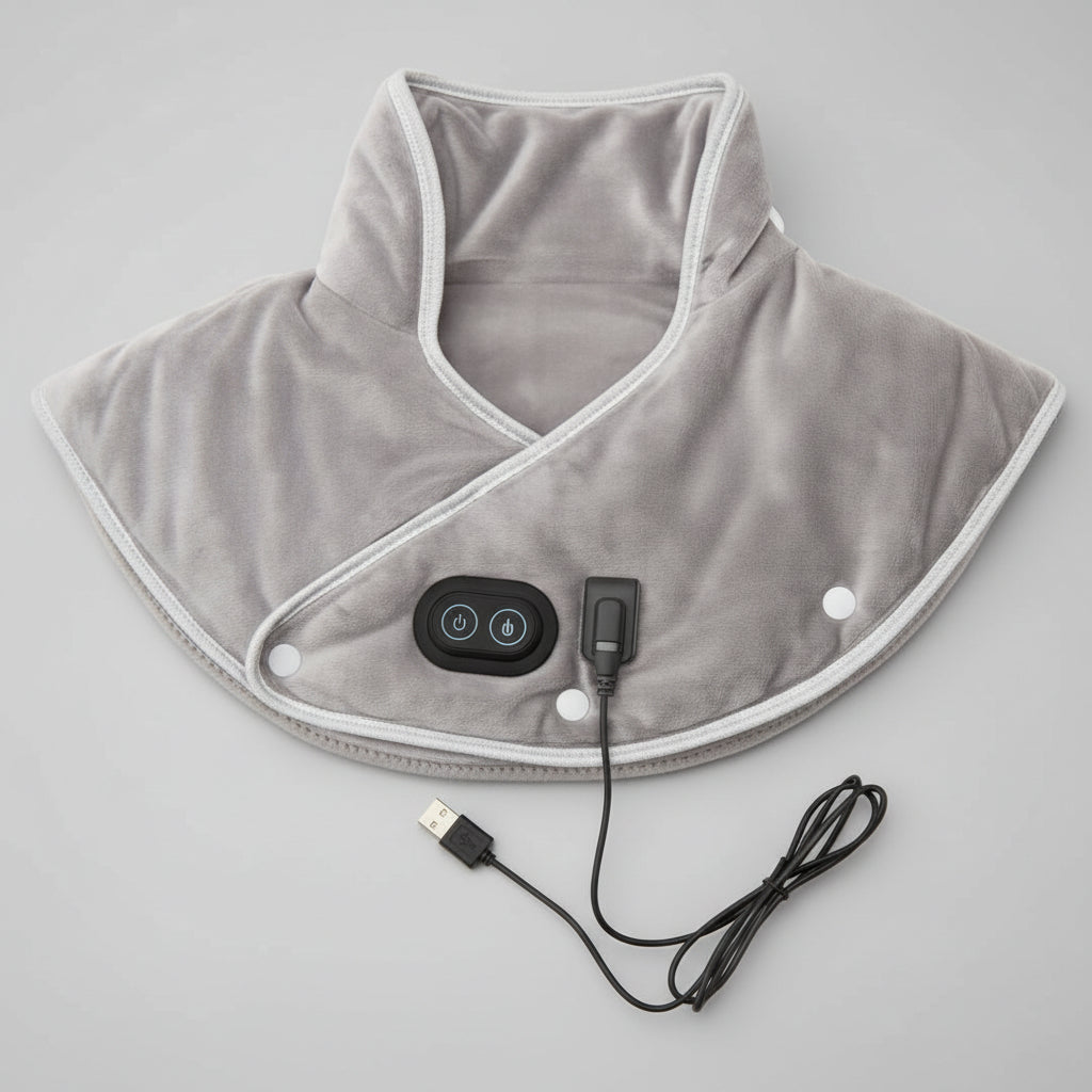 Neck and Shoulder Heating Pad with Vibration – 3 Heat Levels