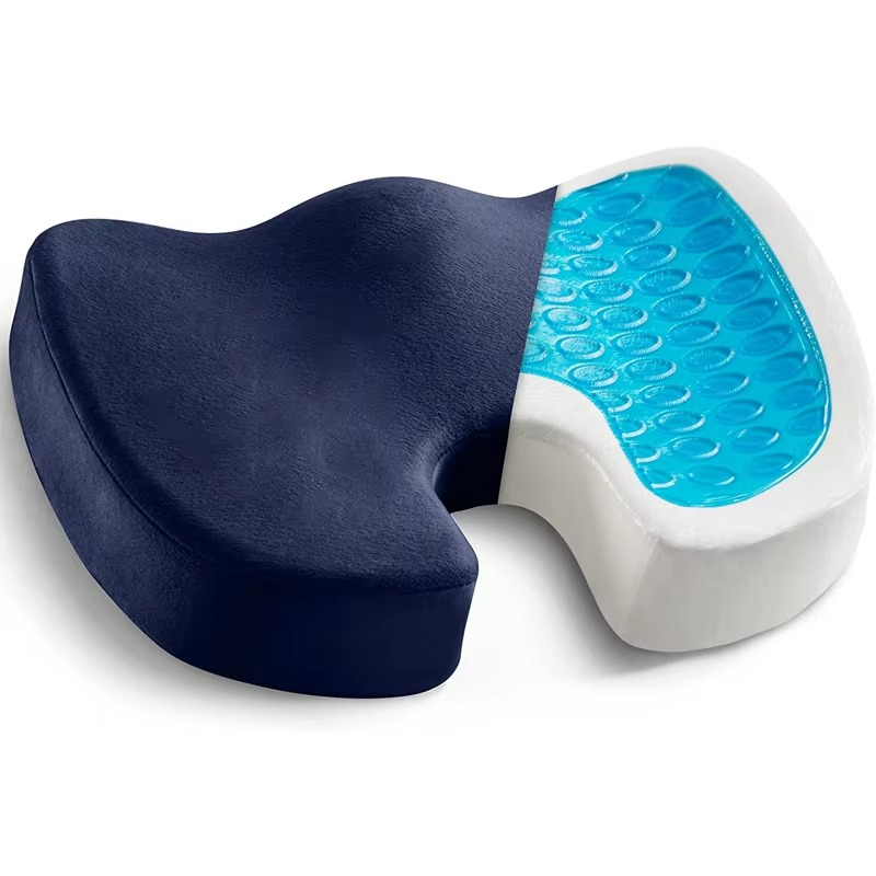 Gel Memory Foam Seat Cushion with Coccyx Cutout