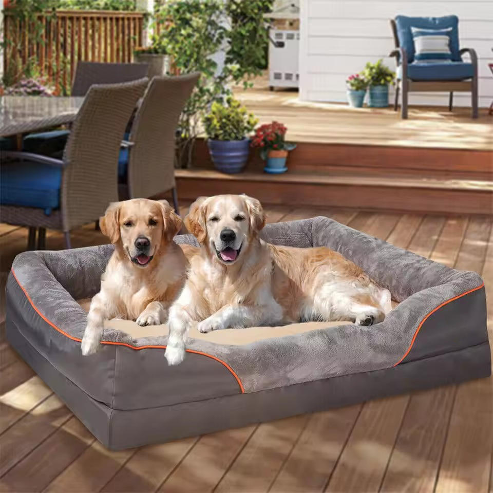 Orthopedic Dog Bed with Raised Bolsters and Washable Cover