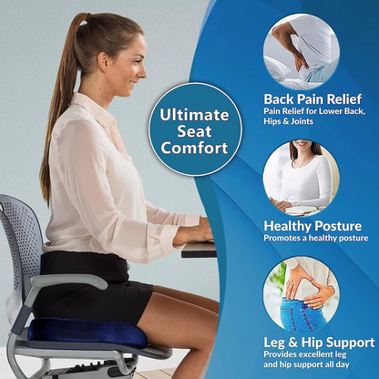 Gel Memory Foam Seat Cushion with Coccyx Cutout