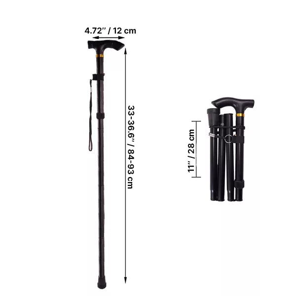 Folding Walking Cane with Ergonomic Grip and Non-Slip Tip