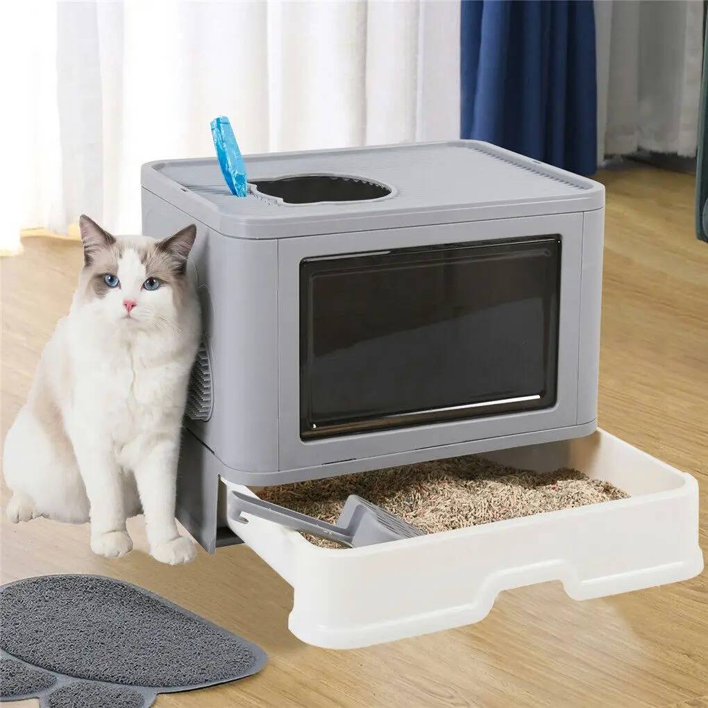 Covered Cat Litter Box – Enclosed Litter Tray with Lid