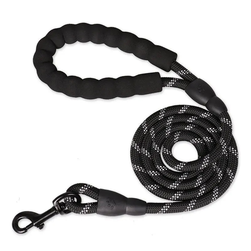 Padded Handle Dog Leash – Reflective Lead for Night Walks