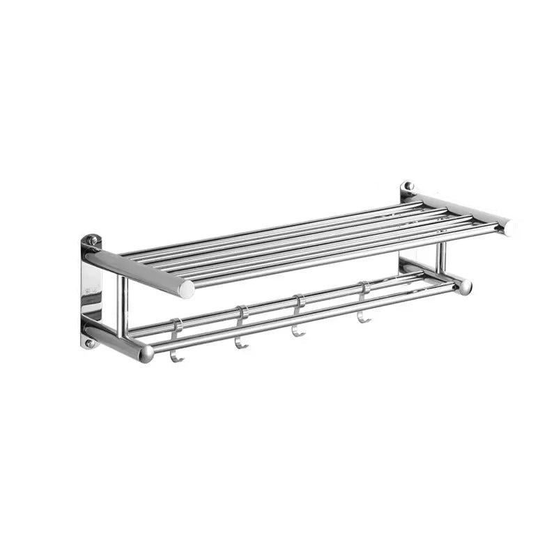 Stainless Steel Wall Shelf Rack – Space-Saving Bathroom and Kitchen Storage