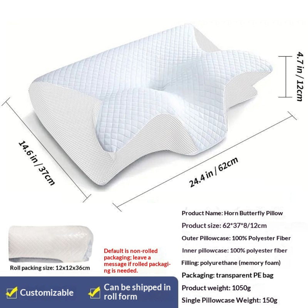 Butterfly Contour Memory Foam Pillow for Neck and Head Support