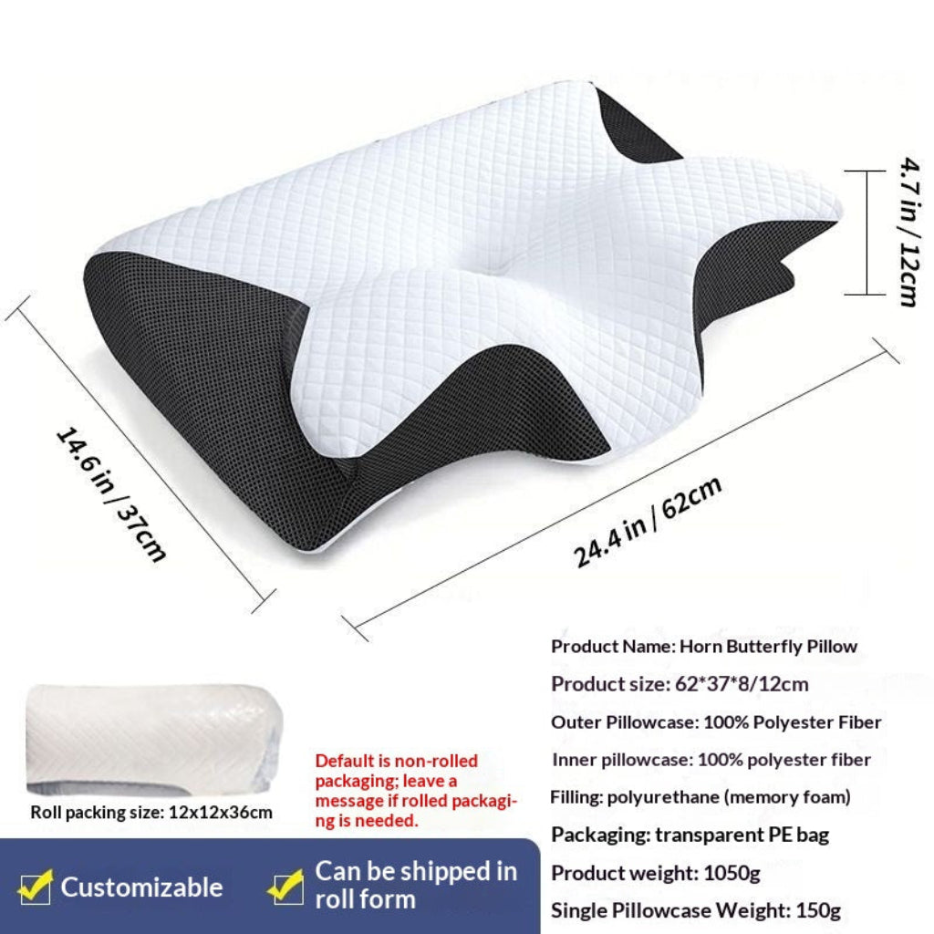 Butterfly Contour Memory Foam Pillow for Neck and Head Support