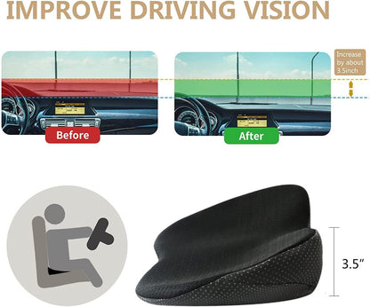 Car Seat Cushion with 3.5 Inch Height Boost – Memory Foam