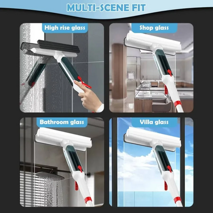 Telescopic Window Cleaner with 51 Inch Pole and Spray Tank
