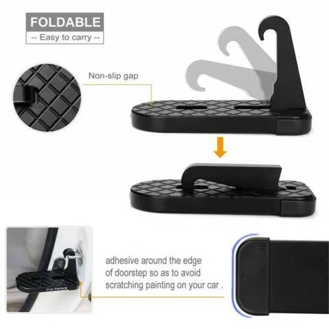Car Door Step for Roof Access – Latch Hook Foot Pedal