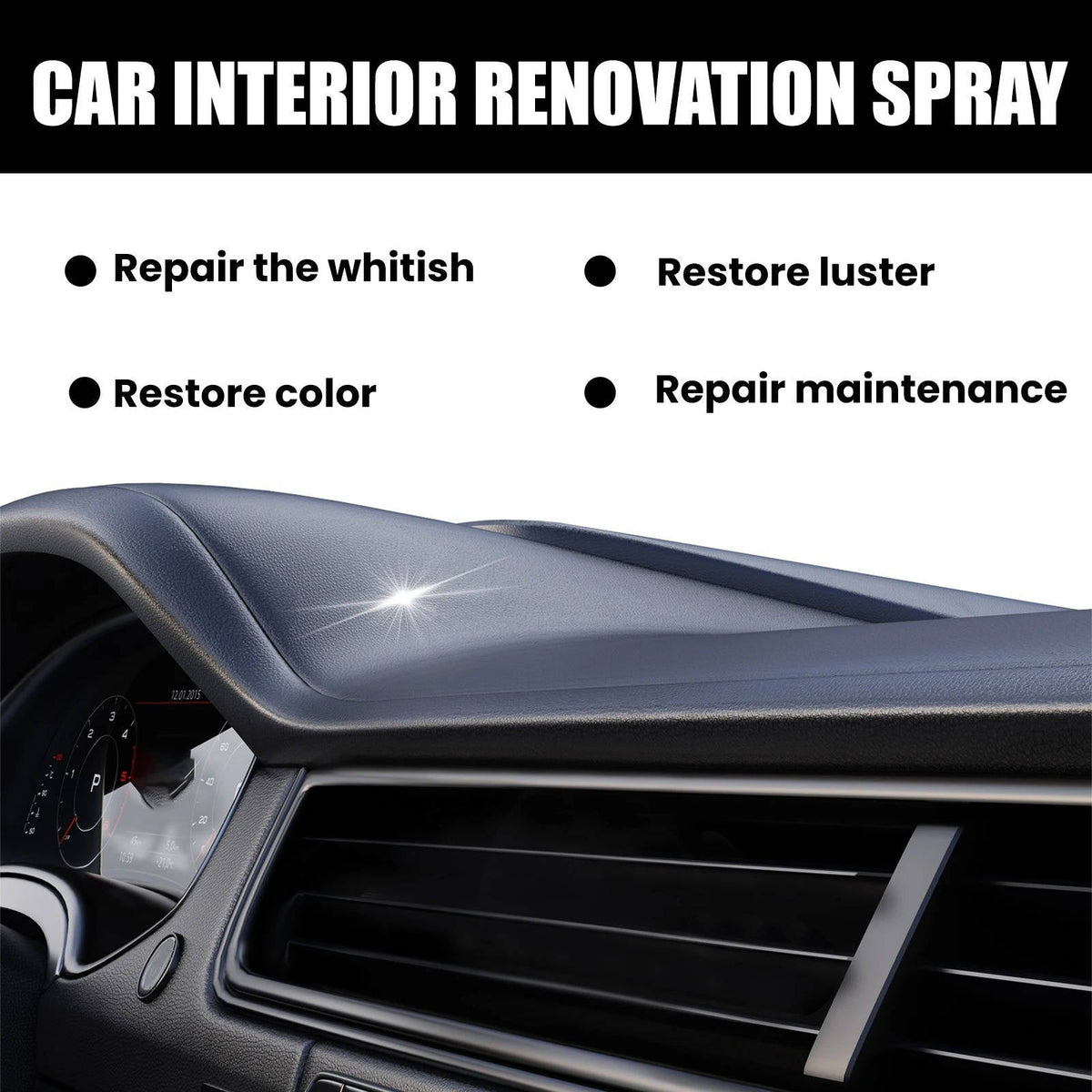 Car Interior Cleaning Kit – 3-Piece Dashboard and Seat Cleaner Set