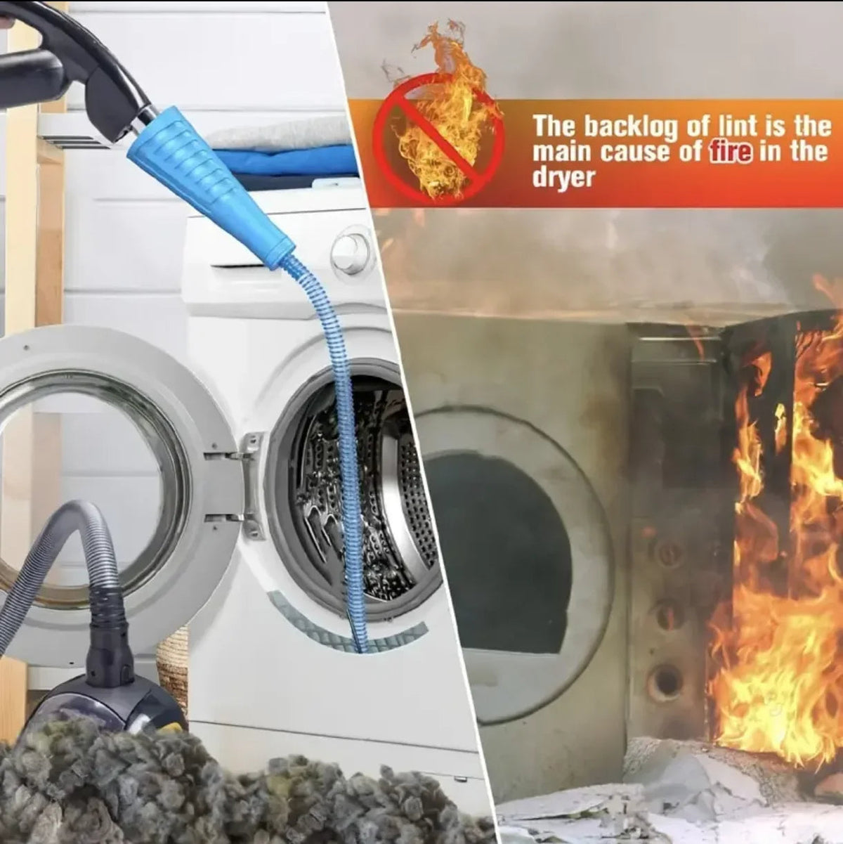 Dryer Vent Cleaner Kit with Vacuum Attachment