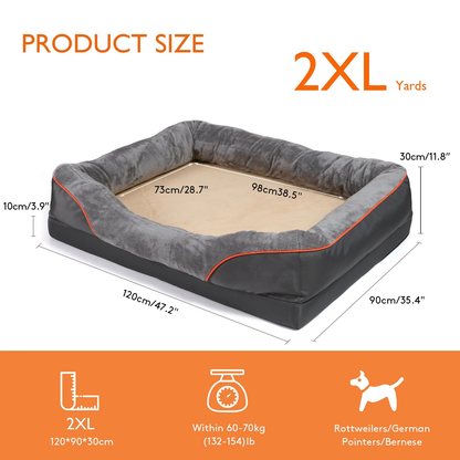 Orthopedic Dog Bed with Raised Bolsters and Washable Cover