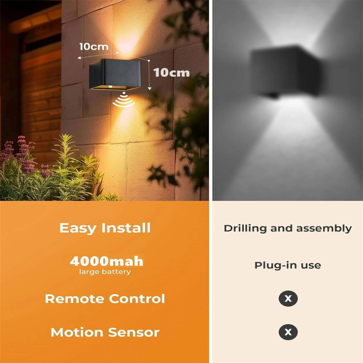 Motion Sensor Wall Light – Indoor LED Light with Remote