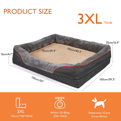 Orthopedic Dog Bed with Raised Bolsters and Washable Cover