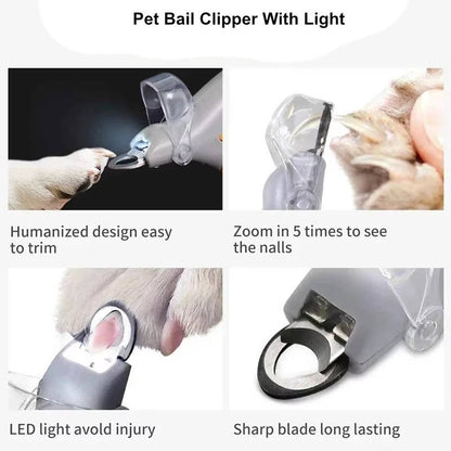Pet Nail Clipper with LED Light – Safe Trimming for Dogs and Cats