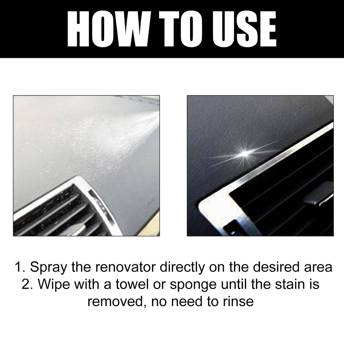 Car Interior Cleaning Kit – 3-Piece Dashboard and Seat Cleaner Set